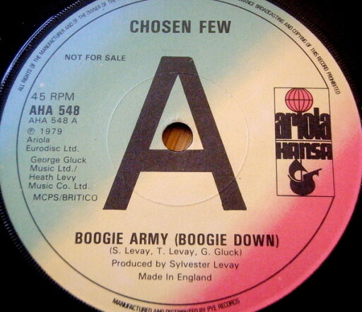 【中古】英7” Chosen Few Boogie Army (Boogie Down) / Sweet Nothings AHA548 Ariola Hansa /00080 【中古】英7” Chosen Few Boogie Army (Boogie Down) / Sweet Nothings AHA548 Ariola Hansa /00080