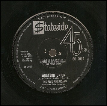 【中古】英7” Five Americans Western Union SS2012 Stateside /00080 【中古】英7” Five Americans Western Union SS2012 Stateside /00080