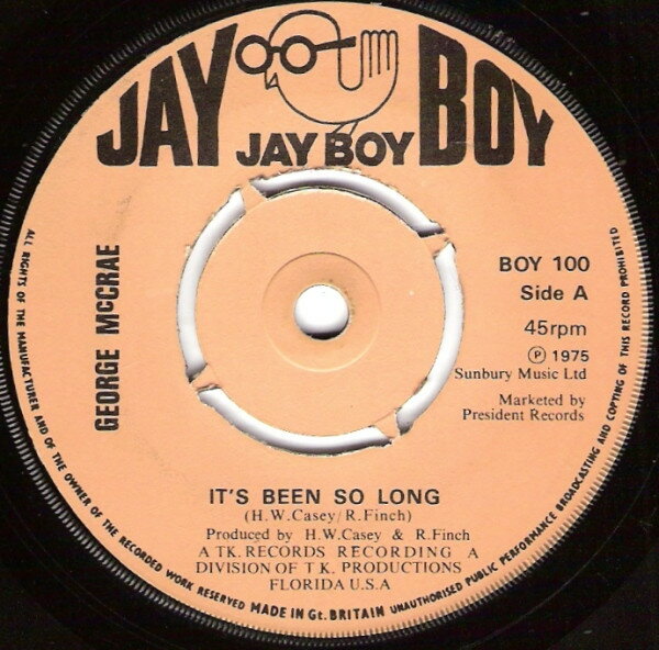 【中古】英7” George McCrae Its Been So Long BOY100 Jay Boy /00080