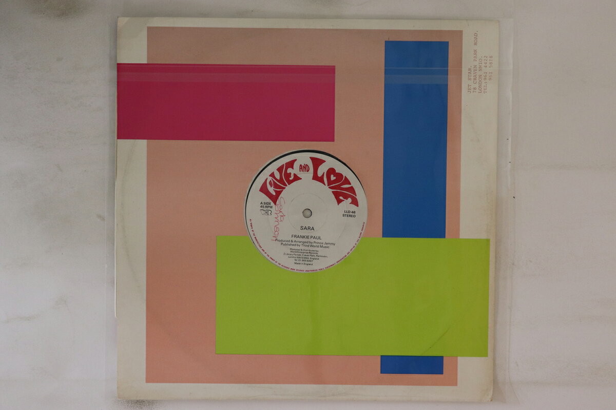 ・アーティスト Cultural Roots / Frankie Paul ・タイトル Running Back To Me / Sara ・レーベル・型番 Live And Love LLD46 ・フォーマット 12インチレコード ・コンディション(盤) 良い (VG+) ・コンディション(ジャケット) プレインカバー（元ジャケット／カバー無し） ・コンディション(帯) オビなし ・特記事項 【レーベルに染み】【レーベルに書き込み】【盤にヘアライン】 実際に発送される商品の画像です 【ご購入前に必ずご確認ください】 ・本店サイト(www.recordcity.jp)とは価格、送料が違います ・本店サイト、その他支店のオーダーとは同梱発送できません ・別倉庫から発送しているため、店頭受け渡しは対応しておりません ・一部商品は他の通販サイトでも販売しているため、ご注文のタイミングによっては商品のご用意ができない場合がございます。 ・土日祝日はお休みです 金曜・祝前日9時以降のご連絡またはご入金は、返答または発送が週明け・祝日明けに順次対応となります。 ・ご購入後のキャンセル不可 ご購入後のキャンセルはいかなる理由においてもお受けできません。ご了承の上、ご購入くださいませ。 ・日本郵便(ゆうパック/ゆうメール)によるお届けになります。 ・中古品であることをご理解ください 当ストアでは中古商品を主に販売しております。中古品であることをご理解の上ご購入ください。また、一部商品はRecordCityオンラインストアで試聴可能です。 ・返品について お客様のご都合による返品は一切承っておりません。 表記の内容と実際の商品に相違がある場合、また針飛び等で返品・返金をご希望される場合は、商品の到着後1週間以内にご連絡ください。商品の返送をこちらで確認後、キャンセル・返金を行います。 コンディションVG以下の商品は返品できません。プレイに影響のない表面のこすれ傷、プレス起因のノイズ盤は返品の対象外です。 【コンディション表記】 ・ほぼ新品(M-)(Like New) 完全な新品。未使用。当店ではほぼ使用しません ・非常に良い(EX)(Excellent) 中古盤として美品な状態。わずかな経年を感じるものの傷みを感じさせない、当店基準で最高の状態 ・良い(VG+)(Very Good Plus) 丁寧に扱われた中古品で、軽い使用感がみられる。 ・可(VG)(Acceptable) 使い込まれた中古品で、「良い」よりもさらに使用感がみられる。 ・悪い(VG-)(Bad) 状態が悪いアイテム。使用の保障はなく、再生不可、針飛び、目立つノイズがあるかもしれない。状態によるクレーム不可。返品不可。 ・非常に悪い(G)(Very Bad) 「悪い」よりさらに状態が悪いアイテム。使用の保障はなく、再生不可、針飛び、目立つノイズがあるかもしれない。状態によるクレーム不可。返品不可。 ・ジャンク(Fair)(Junk/Fair) 割れている、反っている、水ダメージがある、カビ、ジャケットが分離している、ひどい書き込み、ひどい擦れなど最低の状態。使用の保障はなく、再生不可、針飛び、目立つノイズがあるかもしれない。状態によるクレーム不可。返品不可。 ・ジャンク(Poor)(Junk/Poor) 割れている、反っている、水ダメージがある、カビ、ジャケットが分離している、ひどい書き込み、ひどい擦れなど最低の状態。使用の保障はなく、再生不可、針飛び、目立つノイズがあるかもしれない。状態によるクレーム不可。返品不可。