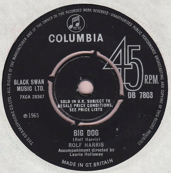 Artist Name: R - 【中古】英7” Rolf Harris Big Dog DB7803 Columbia /00080