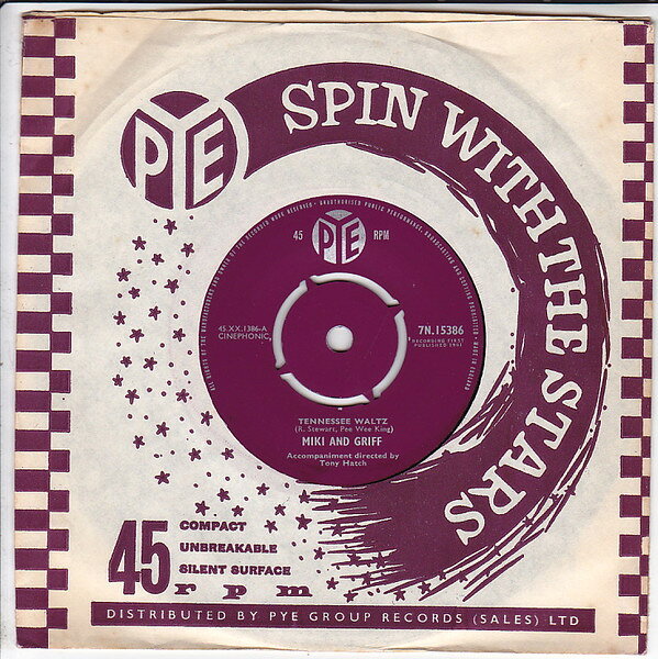 Artist Name: W - 【中古】7” Miki & Griff Tennessee Waltz 7N15386 Pye Records /00080