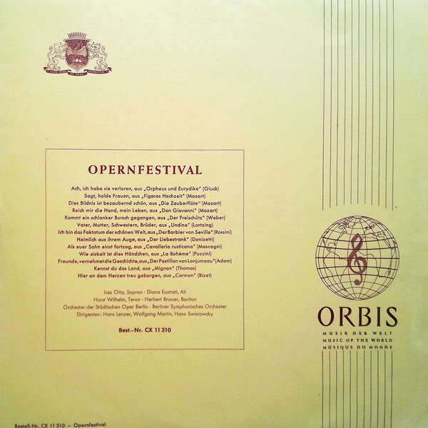 LP Lisa Otto , Diana Eustrati , H Opernfestival CX11310 Orbis /00260