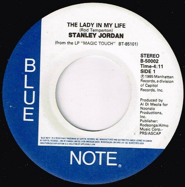 Artist Name: R - 【中古】7” Stanley Jordan The Lady In My Life B50002 Blue Note /00080