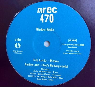ジャマイカ10” Various Wisdom Riddim MREC470 M Records /00110