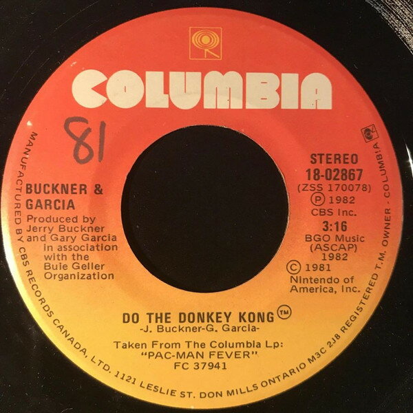 Record - 【中古】7” Buckner & Garcia Do The Donkey Kong 1802867 Columbia /00080