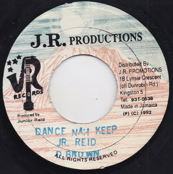 Artist Name: J - 【中古】7” Dennis Brown & Junior Reid Dance Nah Keep NONE J.R. Productions /00080