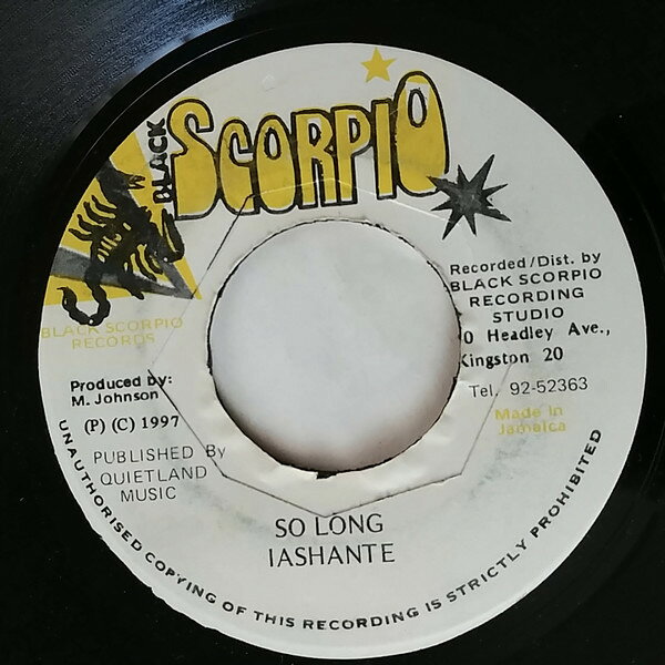 7” Iyashanti So Long NONE Black Scorpio /00080