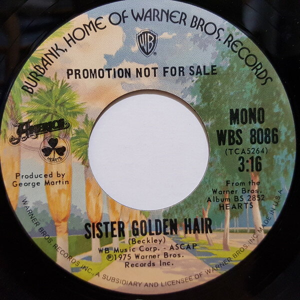 7” America Sister Golden Hair WBS8086PROMO Warner Bros. Records プロモ /00080