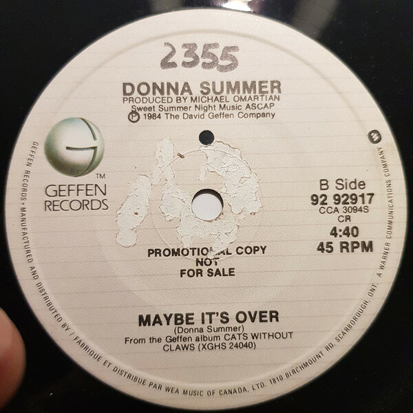 7” Donna Summer There Goes My Baby 9292917PROMO Geffen Records /00080