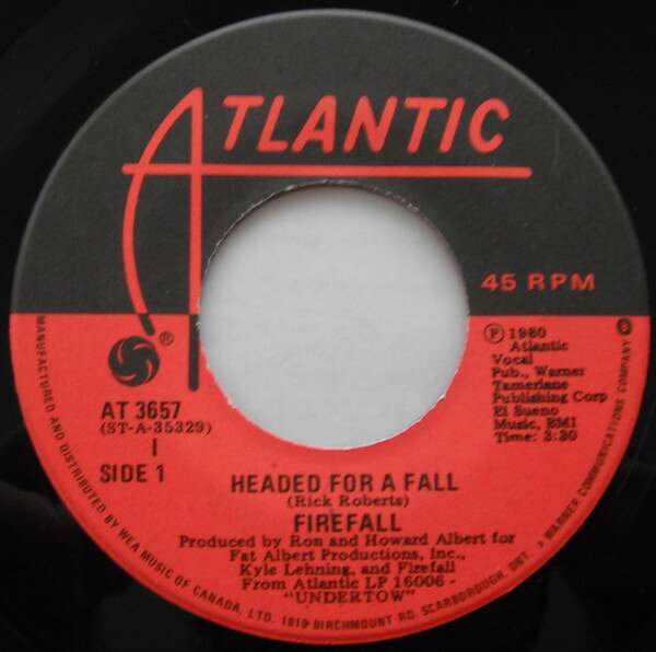 7” Firefall Headed For A Fall / Just What You Need 3657 Atlantic /00080
