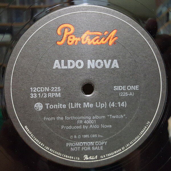 12” Aldo Nova Tonite (Lift Me Up) 12CDN255 PORTRAIT /00250