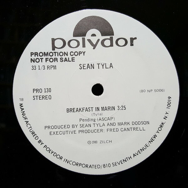 Artist Name: Z - 【中古】LP Sean Tyla Breakfast In Marin PRO130PROMO Polydor プロモ /00250