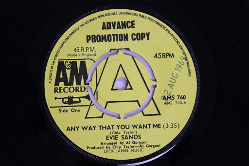 【中古】英7” Evie Sands Any Way That You Want Me AMS760 A&M Records プロモ /00080 【中古】英7” Evie Sands Any Way That You Want Me AMS760 A&M Records プロモ /00080