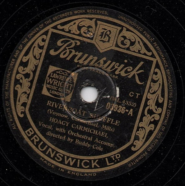 【中古】78RPM/SP Hoagy Carmichael Riverboat Shuffle / Rockin Chair 03936 BRUNSWICK /00500