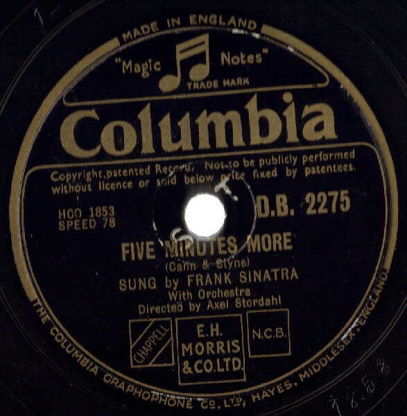 【中古】78RPM/SP Frank Sinatra Five Minutes More / Try A Little Tenderness DB2275 COLUMBIA /00500