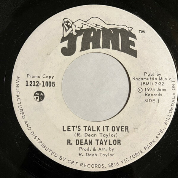 Other - 【中古】7” R. Dean Taylor Lets Talk It Over 12121005PROMO Jane /00080