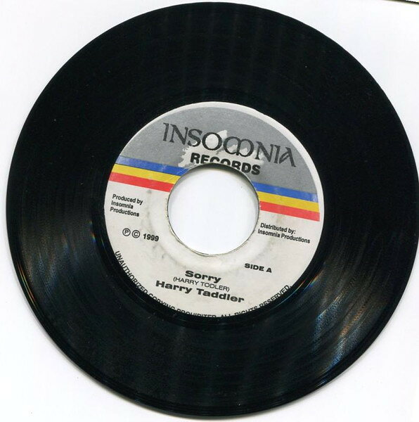 【中古】7インチ Harry Toddler, Barry OHare Sorry NONE Insomnia Records