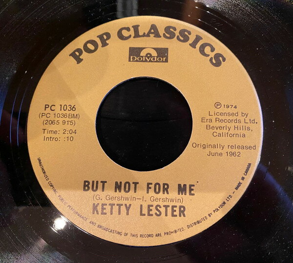 Artist Name: J - 【中古】7” Ketty Lester But Not For Me PC1036 Polydor /00080