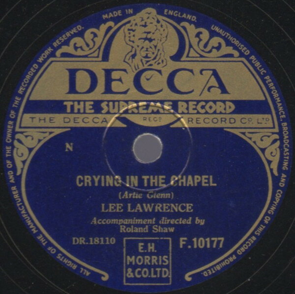 【中古】78RPM/SP Lee Lawrence Crying In The Chapel / To Live My Life With You F10177 DECCA /00500