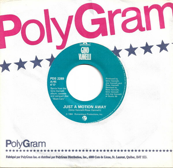 【中古】7” Gino Vannelli Just A Motion Away PDS2289 Polydor /00080