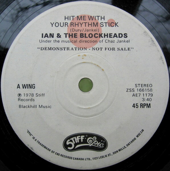 7” Ian Dury &amp; The Blockheads Hit Me With Your Rhythm Stick ZSS166159 /00080