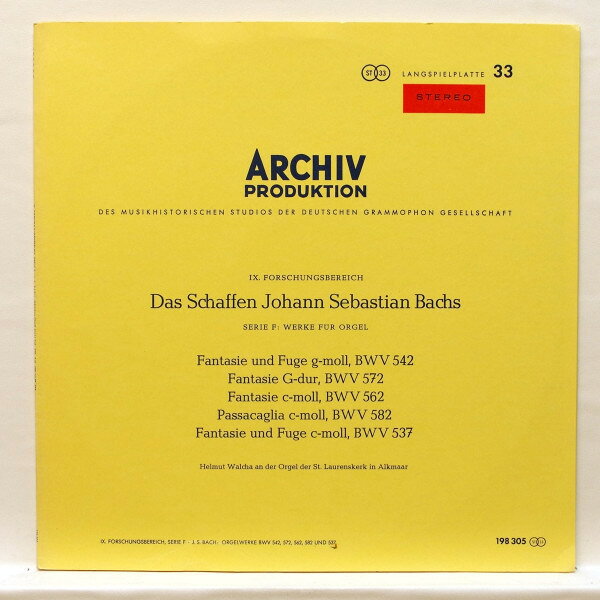 ・アーティスト Johann Sebastian Bach , Helmut Walcha ・タイトル Orgel Werke BWV 542, 572, 562, 582 Und 537 ・レーベル・型番 Archiv Produktion 198305 ・フォーマット LPレコード ・コンディション(盤) 良い (VG+) ・コンディション(ジャケット) 良い (VG+) ・コンディション(帯) オビなし ・特記事項 【カバー汚れ】 サンプル画像です。実際の商品の画像ではありません 商品写真はバーコード/カタログ番号に対応したサンプル画像ですので、お送りする商品の画像ではありません。帯やライナーなどの付属品は、特記事項に記載されている場合のみ含まれます。プロモやカラーレコードなどの仕様についても、該当する場合のみ特記事項に記載しています。 【ご購入前に必ずご確認ください】 ・本店サイト(www.recordcity.jp)とは価格、送料が違います ・本店サイト、その他支店のオーダーとは同梱発送できません ・注文確定後に別の注文を頂いた場合、注文同士の同梱は致しかねます。 ・別倉庫から発送しているため、店頭受け渡しは対応しておりません ・一部商品は他の通販サイトでも販売しているため、ご注文のタイミングによっては商品のご用意ができない場合がございます。 ・土日祝日はお休みです 金曜・祝前日9時以降のご連絡またはご入金は、返答または発送が週明け・祝日明けに順次対応となります。 ・ご購入後のキャンセル不可 ご購入後のキャンセルはいかなる理由においてもお受けできません。ご了承の上、ご購入くださいませ。 ・日本郵便(ゆうパック/ゆうメール)によるお届けになります。 ・中古品であることをご理解ください 当ストアでは中古商品を主に販売しております。中古品であることをご理解の上ご購入ください。また、一部商品はRecordCityオンラインストアで試聴可能です。 ・返品について お客様のご都合による返品は一切承っておりません。 表記の内容と実際の商品に相違がある場合、また針飛び等で返品・返金をご希望される場合は、商品の到着後1週間以内にご連絡ください。商品の返送をこちらで確認後、キャンセル・返金を行います。 コンディションVG以下の商品は返品できません。プレイに影響のない表面のこすれ傷、プレス起因のノイズ盤は返品の対象外です。 【コンディション表記】 ・ほぼ新品(M-)(Like New) 完全な新品。未使用。当店ではほぼ使用しません ・非常に良い(EX)(Excellent) 中古盤として美品な状態。わずかな経年を感じるものの傷みを感じさせない、当店基準で最高の状態 ・良い(VG+)(Very Good Plus) 丁寧に扱われた中古品で、軽い使用感がみられる。 ・可(VG)(Acceptable) 使い込まれた中古品で、「良い」よりもさらに使用感がみられる。 ・悪い(VG-)(Bad) 状態が悪いアイテム。使用の保障はなく、再生不可、針飛び、目立つノイズがあるかもしれない。状態によるクレーム不可。返品不可。 ・非常に悪い(G)(Very Bad) 「悪い」よりさらに状態が悪いアイテム。使用の保障はなく、再生不可、針飛び、目立つノイズがあるかもしれない。状態によるクレーム不可。返品不可。 ・ジャンク(Fair)(Junk/Fair) 割れている、反っている、水ダメージがある、カビ、ジャケットが分離している、ひどい書き込み、ひどい擦れなど最低の状態。使用の保障はなく、再生不可、針飛び、目立つノイズがあるかもしれない。状態によるクレーム不可。返品不可。 ・ジャンク(Poor)(Junk/Poor) 割れている、反っている、水ダメージがある、カビ、ジャケットが分離している、ひどい書き込み、ひどい擦れなど最低の状態。使用の保障はなく、再生不可、針飛び、目立つノイズがあるかもしれない。状態によるクレーム不可。返品不可。