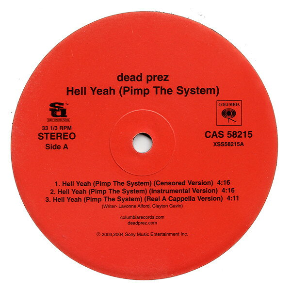 12” dead prez Hell Yeah CAS58215 Columbia /00250