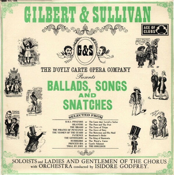 【中古】英LP Gilbert & Sullivan - DOyly Car Ballads, Songs And Snatches ACL1206 Ace Of Clubs /00260