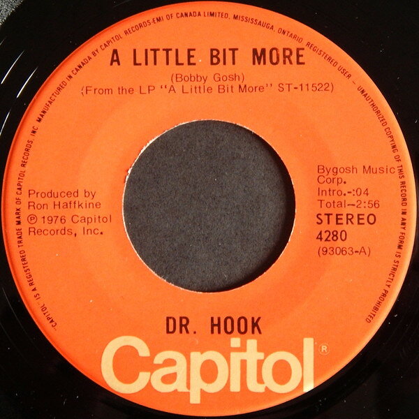 【中古】7インチ Dr. Hook A Little Bit More 4280 Capitol Records