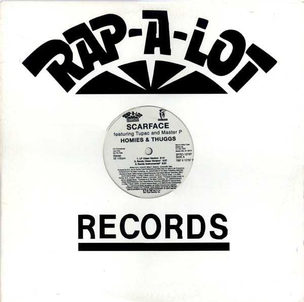 【中古】米12” Scarface, Tupac &amp; Master P Homies &amp; Thuggs SPRO12797 RAP-A-LOT RECORDS /00250