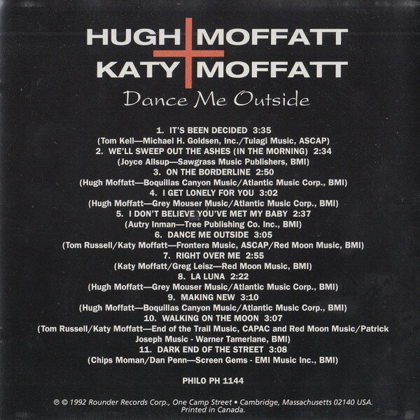 ����š���CD Hugh Moffatt, Katy Moffatt Dance Me Outside CDPH1144 Philo, Rounder Reco...