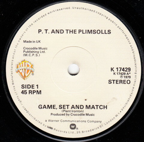 【中古】英7” P. T. & The Plimsolls Game, Set And Match K17429 Warner Bros. Records /00080 【中古】英7” P. T. & The Plimsolls Game, Set And Match K17429 Warner Bros. Records /00080