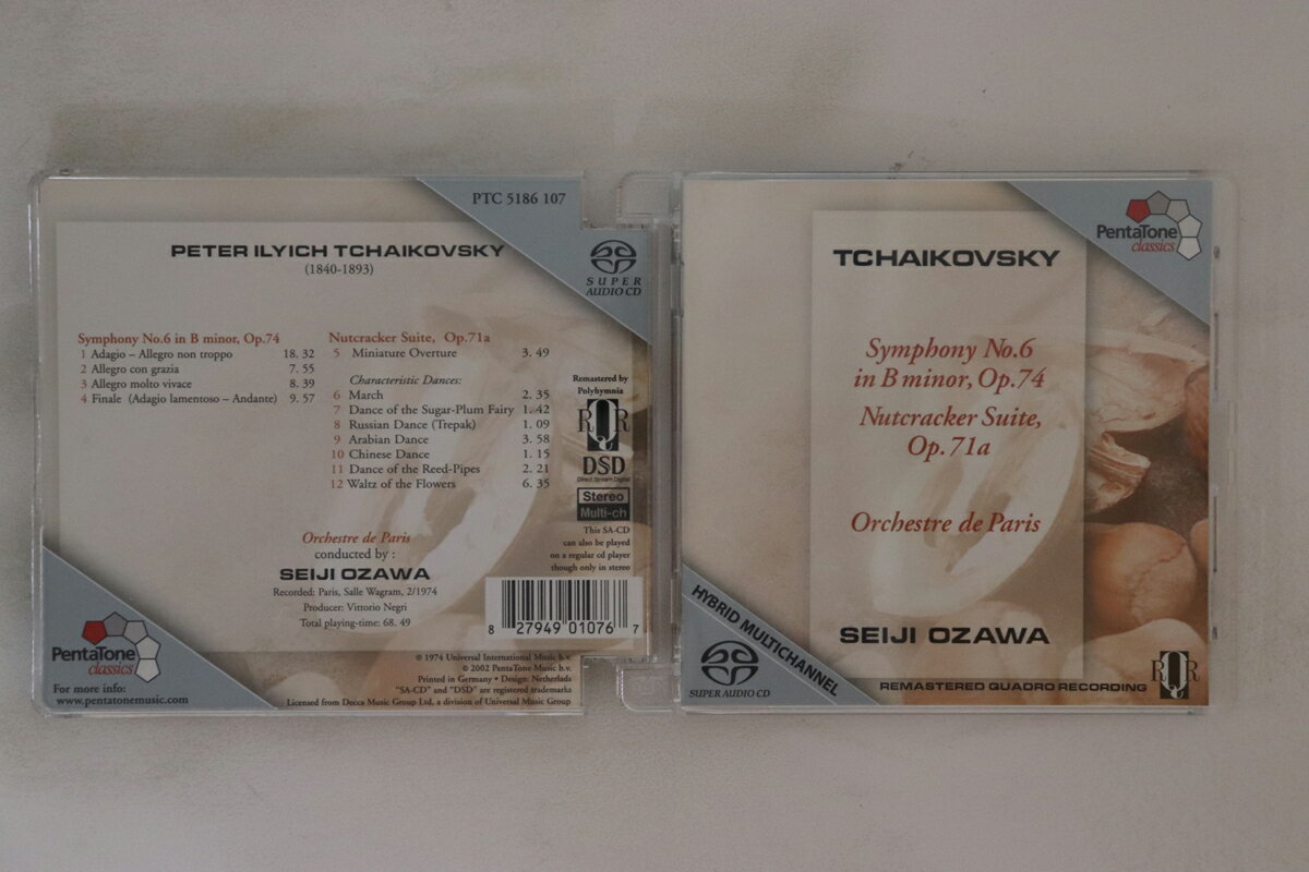 【中古】欧CD 小澤征爾, パリ管弦楽団 Tchaikovsky Symphony No 6, Nutcracker Suite PTC5186107 PENTATONE CLASSICS /00110