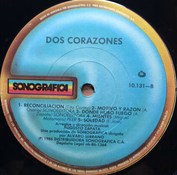 【中古】LP Dos Corazones Dos Corazones 10131 Sonografica /00260