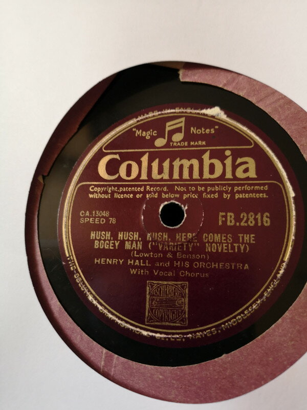 【中古】78RPM/SP Henry Hall &amp; His Orchestra Hush, Hush, Hush, Here Comes The Bogey Man / Teddy FB2816 COLUMBIA /00500