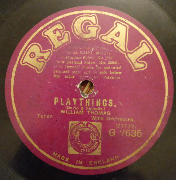 【中古】78RPM/SP William Thomas Playthings / Rose Of Bloomsbury Square G7635 REGAL /00500