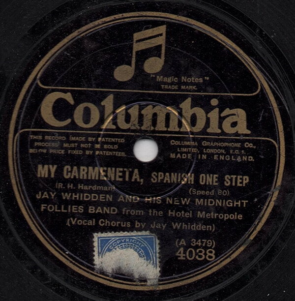【中古】78RPM/SP Jay Whidden &amp; His New Midnight My Carmeneta / Twilight On The Missouri 4038 COLUMBIA /00500