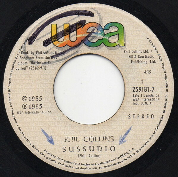 【中古】7” Phil Collins Sussudio 2591817 WEA /00080