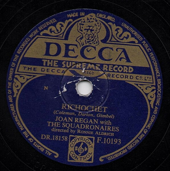 78RPM/SP Joan Regan, Squadronaires Richochet / Merry-go-rounds And Swings F10193 DECCA /00500
