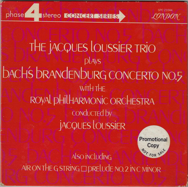 šLP Jacques Loussier Trio, The Roy Plays Bachs Brandenburg Concerto No. 5 SPC21044 London Records /00400