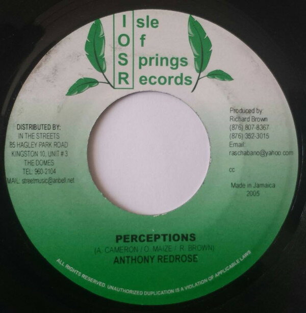 ジャマイカ7” Anthony Red Rose, MLonie Perceptions/Dont U Know NONE Isle Of Spring Recor /00080
