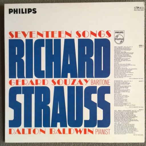 【中古】米LP Gerard Souzay, Richard Strauss Seventeen Songs PHS900060 Philips /00260 【中古】米LP Gerard Souzay, Richard Strauss Seventeen Songs PHS900060 Philips /00260