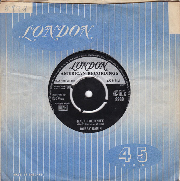 【中古】英7” Bobby Darin Mack The Knife 45HLK8939 London Records, Lond /00080