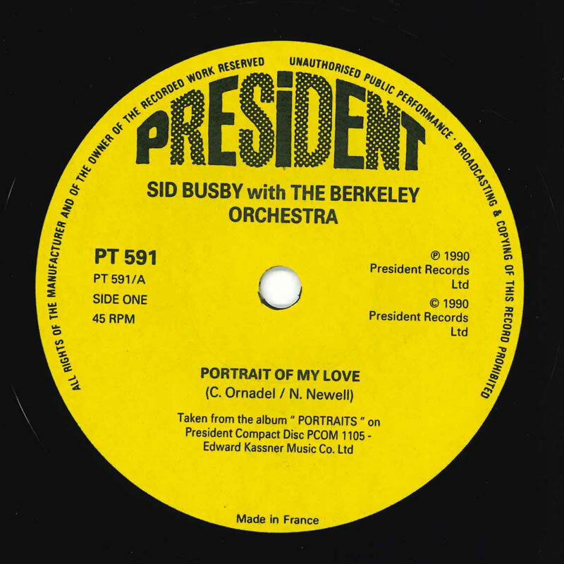 【中古】7” Sid Busby With Berkeley Orchestra Portrait Of My PT591 President UK Vinyl /00080