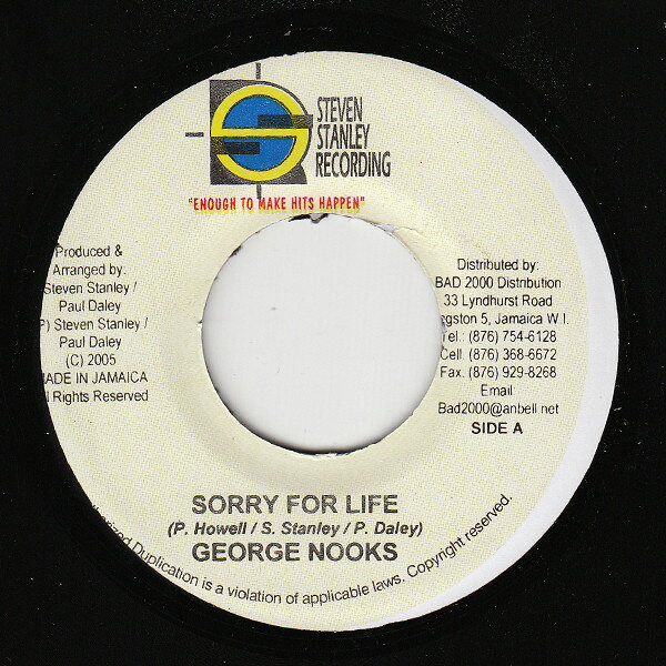 【中古】7” George Nooks Sorry For Life NONE Steven Stanley Recor /00080