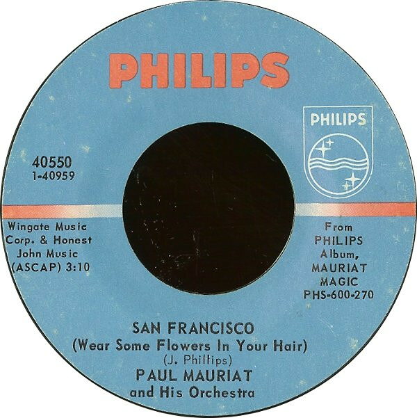 ・アーティスト Paul Mauriat & His Orchestra ・タイトル San Francisco (Wear Some Flowers In Your Hair) ・レーベル・型番 Philips 40550 ・フォーマット 7インチレコード ・コンディション(盤) 良い (VG+) ・コンディション(ジャケット) プレインカバー（元ジャケット／カバー無し） ・コンディション(帯) オビなし ・特記事項 サンプル画像です。実際の商品の画像ではありません 商品写真はバーコード/カタログ番号に対応したサンプル画像ですので、お送りする商品の画像ではありません。帯やライナーなどの付属品は、特記事項に記載されている場合のみ含まれます。プロモやカラーレコードなどの仕様についても、該当する場合のみ特記事項に記載しています。 【ご購入前に必ずご確認ください】 ・本店サイト(www.recordcity.jp)とは価格、送料が違います ・本店サイト、その他支店のオーダーとは同梱発送できません ・注文確定後に別の注文を頂いた場合、注文同士の同梱は致しかねます。 ・別倉庫から発送しているため、店頭受け渡しは対応しておりません ・一部商品は他の通販サイトでも販売しているため、ご注文のタイミングによっては商品のご用意ができない場合がございます。 ・土日祝日はお休みです 金曜・祝前日9時以降のご連絡またはご入金は、返答または発送が週明け・祝日明けに順次対応となります。 ・ご購入後のキャンセル不可 ご購入後のキャンセルはいかなる理由においてもお受けできません。ご了承の上、ご購入くださいませ。 ・日本郵便(ゆうパック/ゆうメール)によるお届けになります。 ・中古品であることをご理解ください 当ストアでは中古商品を主に販売しております。中古品であることをご理解の上ご購入ください。また、一部商品はRecordCityオンラインストアで試聴可能です。 ・返品について お客様のご都合による返品は一切承っておりません。 表記の内容と実際の商品に相違がある場合、また針飛び等で返品・返金をご希望される場合は、商品の到着後1週間以内にご連絡ください。商品の返送をこちらで確認後、キャンセル・返金を行います。 コンディションVG以下の商品は返品できません。プレイに影響のない表面のこすれ傷、プレス起因のノイズ盤は返品の対象外です。 【コンディション表記】 ・ほぼ新品(M-)(Like New) 完全な新品。未使用。当店ではほぼ使用しません ・非常に良い(EX)(Excellent) 中古盤として美品な状態。わずかな経年を感じるものの傷みを感じさせない、当店基準で最高の状態 ・良い(VG+)(Very Good Plus) 丁寧に扱われた中古品で、軽い使用感がみられる。 ・可(VG)(Acceptable) 使い込まれた中古品で、「良い」よりもさらに使用感がみられる。 ・悪い(VG-)(Bad) 状態が悪いアイテム。使用の保障はなく、再生不可、針飛び、目立つノイズがあるかもしれない。状態によるクレーム不可。返品不可。 ・非常に悪い(G)(Very Bad) 「悪い」よりさらに状態が悪いアイテム。使用の保障はなく、再生不可、針飛び、目立つノイズがあるかもしれない。状態によるクレーム不可。返品不可。 ・ジャンク(Fair)(Junk/Fair) 割れている、反っている、水ダメージがある、カビ、ジャケットが分離している、ひどい書き込み、ひどい擦れなど最低の状態。使用の保障はなく、再生不可、針飛び、目立つノイズがあるかもしれない。状態によるクレーム不可。返品不可。 ・ジャンク(Poor)(Junk/Poor) 割れている、反っている、水ダメージがある、カビ、ジャケットが分離している、ひどい書き込み、ひどい擦れなど最低の状態。使用の保障はなく、再生不可、針飛び、目立つノイズがあるかもしれない。状態によるクレーム不可。返品不可。