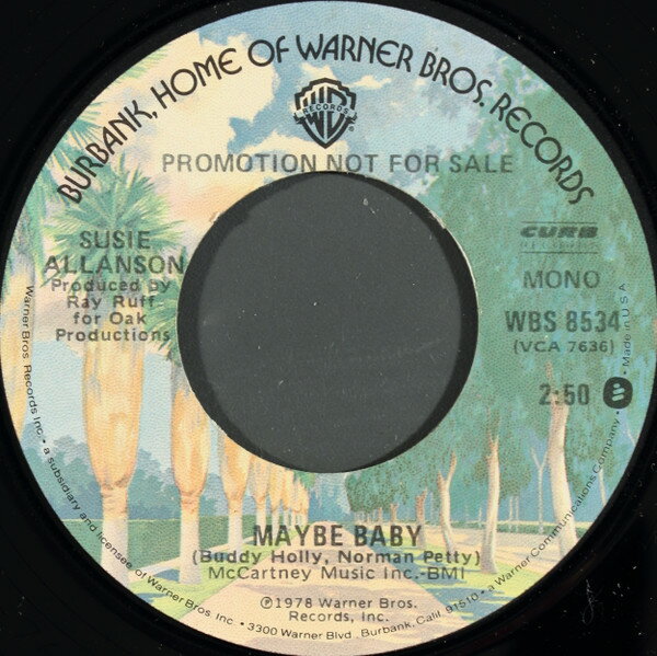 Artist Name: A - 【中古】米7” Susie Allanson Maybe Baby WBS8534 Warner Bros. Records, Curb Records /00080