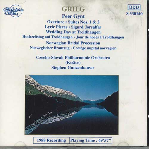 ・アーティスト Gimzenhauser, CSSR State Philharmonic Orch ・タイトル Grieg Peer Gynt Overture Suites 1&2 ・レーベル・型番 GOLDEN CLASSICS 8330140 ・フォーマット CD ・コンディション(盤) 非常に良い(EX) ・コンディション(ジャケット) 良い (VG+) ・コンディション(帯) オビなし ・特記事項 【ケース擦れ】【ケース変色】【ケース汚れ】 サンプル画像です。実際の商品の画像ではありません 商品写真はバーコード/カタログ番号に対応したサンプル画像ですので、お送りする商品の画像ではありません。帯やライナーなどの付属品は、特記事項に記載されている場合のみ含まれます。プロモやカラーレコードなどの仕様についても、該当する場合のみ特記事項に記載しています。 【ご購入前に必ずご確認ください】 ・本店サイト(www.recordcity.jp)とは価格、送料が違います ・本店サイト、その他支店のオーダーとは同梱発送できません ・別倉庫から発送しているため、店頭受け渡しは対応しておりません ・一部商品は他の通販サイトでも販売しているため、ご注文のタイミングによっては商品のご用意ができない場合がございます。 ・土日祝日はお休みです 金曜・祝前日9時以降のご連絡またはご入金は、返答または発送が週明け・祝日明けに順次対応となります。 ・ご購入後のキャンセル不可 ご購入後のキャンセルはいかなる理由においてもお受けできません。ご了承の上、ご購入くださいませ。 ・日本郵便(ゆうパック/ゆうメール)によるお届けになります。 ・中古品であることをご理解ください 当ストアでは中古商品を主に販売しております。中古品であることをご理解の上ご購入ください。また、一部商品はRecordCityオンラインストアで試聴可能です。 ・返品について お客様のご都合による返品は一切承っておりません。 表記の内容と実際の商品に相違がある場合、また針飛び等で返品・返金をご希望される場合は、商品の到着後1週間以内にご連絡ください。商品の返送をこちらで確認後、キャンセル・返金を行います。 コンディションVG以下の商品は返品できません。プレイに影響のない表面のこすれ傷、プレス起因のノイズ盤は返品の対象外です。 【コンディション表記】 ・ほぼ新品(M-)(Like New) 完全な新品。未使用。当店ではほぼ使用しません ・非常に良い(EX)(Excellent) 中古盤として美品な状態。わずかな経年を感じるものの傷みを感じさせない、当店基準で最高の状態 ・良い(VG+)(Very Good Plus) 丁寧に扱われた中古品で、軽い使用感がみられる。 ・可(VG)(Acceptable) 使い込まれた中古品で、「良い」よりもさらに使用感がみられる。 ・悪い(VG-)(Bad) 状態が悪いアイテム。使用の保障はなく、再生不可、針飛び、目立つノイズがあるかもしれない。状態によるクレーム不可。返品不可。 ・非常に悪い(G)(Very Bad) 「悪い」よりさらに状態が悪いアイテム。使用の保障はなく、再生不可、針飛び、目立つノイズがあるかもしれない。状態によるクレーム不可。返品不可。 ・ジャンク(Fair)(Junk/Fair) 割れている、反っている、水ダメージがある、カビ、ジャケットが分離している、ひどい書き込み、ひどい擦れなど最低の状態。使用の保障はなく、再生不可、針飛び、目立つノイズがあるかもしれない。状態によるクレーム不可。返品不可。 ・ジャンク(Poor)(Junk/Poor) 割れている、反っている、水ダメージがある、カビ、ジャケットが分離している、ひどい書き込み、ひどい擦れなど最低の状態。使用の保障はなく、再生不可、針飛び、目立つノイズがあるかもしれない。状態によるクレーム不可。返品不可。