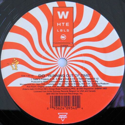【中古】米12" Digital Orgasm Running Out Of Time 040934 Def American Recordings, WHTE LBLS /00250 【中古】米12" Digital Orgasm Running Out Of Time 040934 Def American Recordings, WHTE LBLS /00250